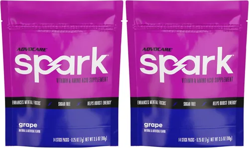 Vista 15 de AdvoCare Spark Energy & Focus, sin azúcar, frambuesa azul, 14 barras Suplemento de vitaminas y aminoácidos, fórmula sin azúcar que apoya la energía