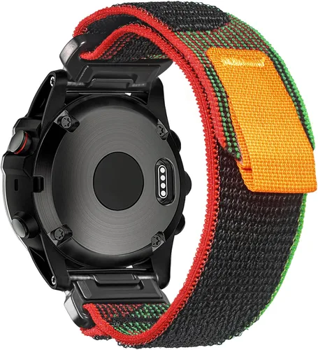 Vista 9 de Compatible con Garmin, Banda Deportiva de Nylon de Bucle de Montaña para fēnix/Forerunner/Approach/MARQ/quatix/Serie D2, Banda de Reemplazo Negro