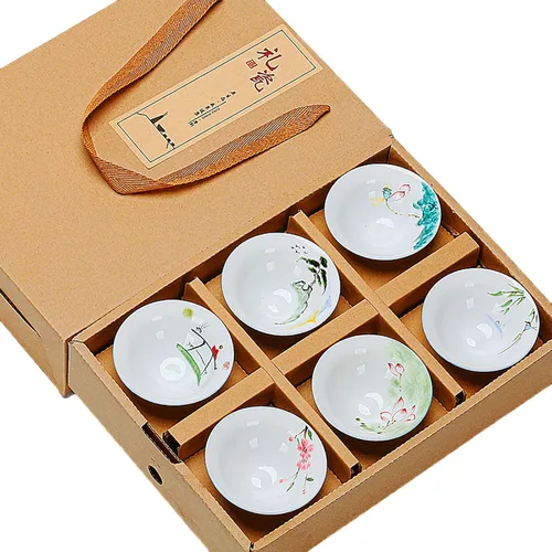 Vista 3 de ZooBoo Elegante juego de té chino de porcelana, caja de regalo de 6 piezas Set de ceremonia de té Scenic