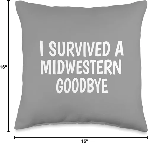 Vista 4 de Redds Threads I Survived A Midwestern Goodbye - Almohada (16 x 16 pulgadas), multicolor