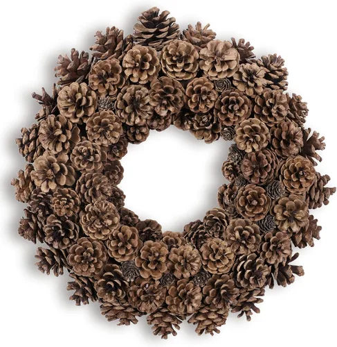 Vista 27 de Corona de otoño para puerta delantera, 24 pulgadas, hojas anchas rojas artificiales Baya Borgoña
