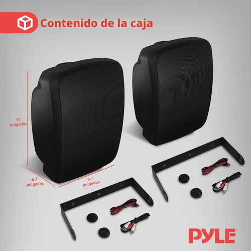 Vista 7 de Pyle, sistema de bocinas Bluetooth resistente al agua para interior/exterior Negro