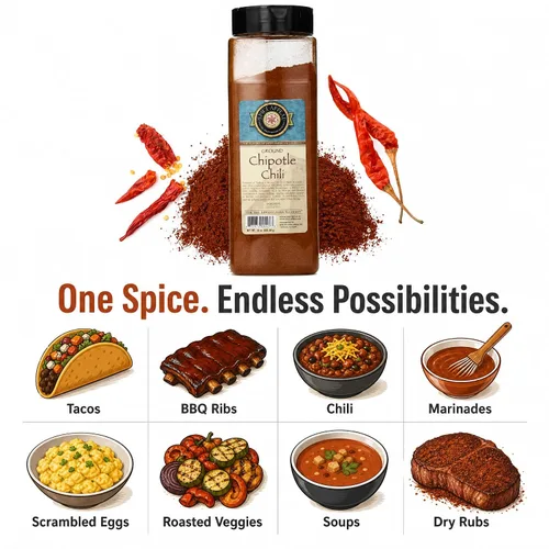 Vista 5 de Sazonador jerk jamaicano de Spice Appeal Smoky chipotle pepper spice for Mexican cooking, marinades, dry rubs, and authentic southwestern flavor
