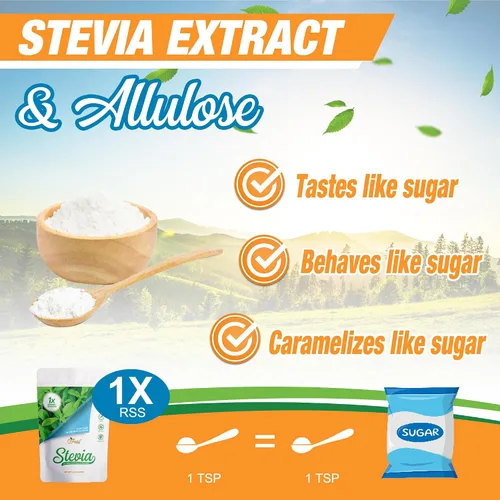 Vista 5 de Alulosa - Edulcorante multiusos de mezcla de stevia - 1 dulzura de azúcar; porciones totales 567; edulcorante cero calorías, sustituto sin azúcar