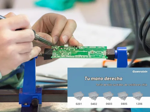 Vista 8 de Kit de diseño de resistencia de chip, tamaño EIA 1206, resistencia 0R-10M, 72 valores 7200PCS, 1% de tolerancia, cumple con RoHS