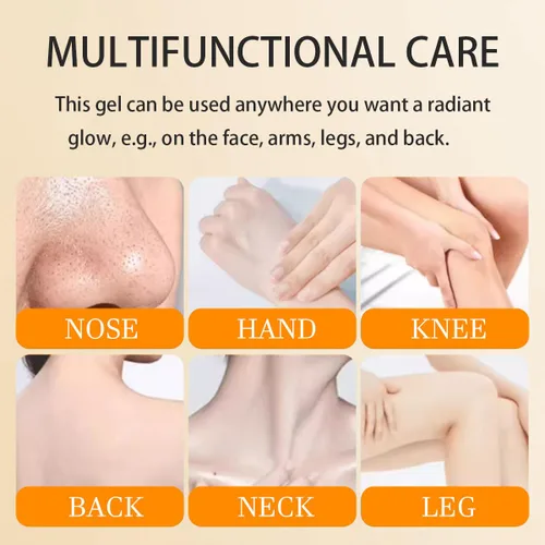Vista 2 de 2 unidades de gel exfoliante naranja para cara y cuerpo, gel limpiador exfoliante 2026, limpieza profunda de poros, elimina puntos negros e hidrata