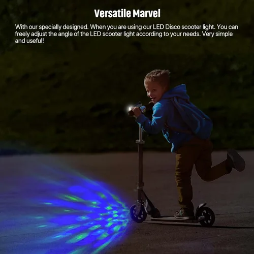 Vista 4 de Luz LED para scooter de discoteca, accesorios de luz para scooter, color RGB y patrones dinámicos, compatible con manillar de scooter, ángulo