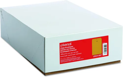 Vista 2 de Universal 41907 - Sobre con cierre de papel Kraft, costura central, 32 libras, 9 x 12, papel kraft marrón (caja de 100)