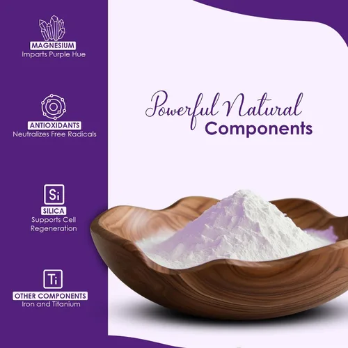 Vista 4 de minature Arcilla morada brasileña Rico en minerales para desintoxicar la piel Mascarilla facial de limpieza profunda Ideal para paquete facial