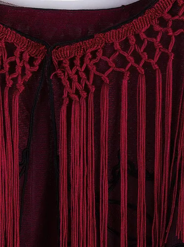 Vista 5 de VIJIV - Chal negro para mujer de los años 20 con flecos bordados para noche