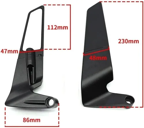 Vista 6 de Motorcycle Rearview Mirror For FZ8 FZ-8 Motorcycle Mirrors Stealth Winglets Mirror To Rotate Adjustable Mirrors