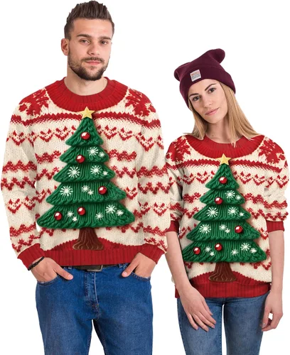 Vista 67 de Sudaderas de Navidad unisex con estampado 3D y cuello redondo, manga larga, suelta, suéter de Navidad