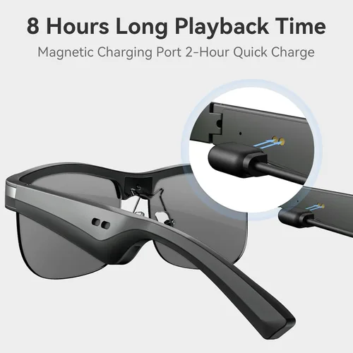 Vista 6 de Smart Glasses, Bluetooth Sunglasses for Women Men, Open Mic&Speakers, Voice Assistant, UV Protection