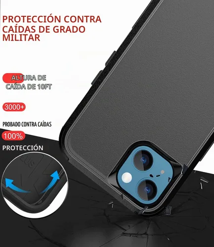 Vista 2 de Diverbox - Funda para iPhone 13 a prueba de golpes, caídas y polvo, funda de protección resistente para iPhone 13 de Apple, color negro