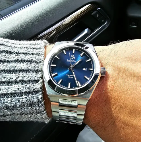 Vista 7 de Solstice Reloj de acero inoxidable para hombre - Cristal de zafiro - Reloj resistente al agua para cada ocasión