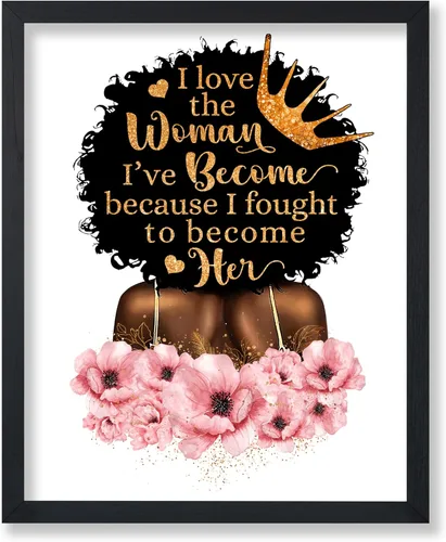 Vista 39 de Poster Master Póster motivacional vintage, impresión inspiradora retro, regalo para chica afro, amiga, reina negra, mujer afroamericana