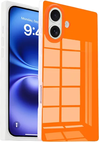 Vista 52 de Funda rectangular compatible con iPhone 15 Neon para mujer, diseño de lujo de fluorescencia brillante, flexible, suave, delgada, de gel de goma TPU