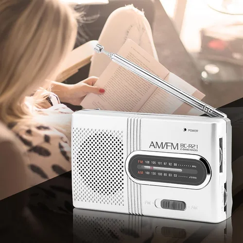Vista 6 de Radio estéreo - AM/FM, funciona con batería, antena telescópica, altavoz grande, conector para auriculares