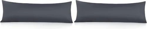 Vista 20 de Leeden - Funda de almohada de algodón para el cuerpo de 800 hilos, ultrasuave y transpirable para adultos, cierre de sobre, 21 x 54 pulgadas
