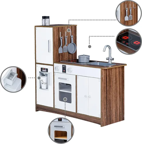 Vista 7 de Teamson Kids Little Chef Palm Springs Classic - Cocina infantil con 6 accesorios, color natural/blanco