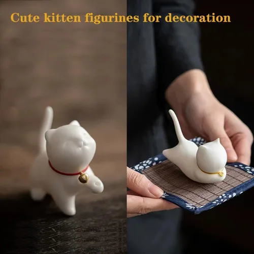 Vista 5 de LYART Figura de estatua de guerrero – Accesorios de adorno de té para mascotas – Lindo regalo de decoración de Kung Fu para el hogar, oficina