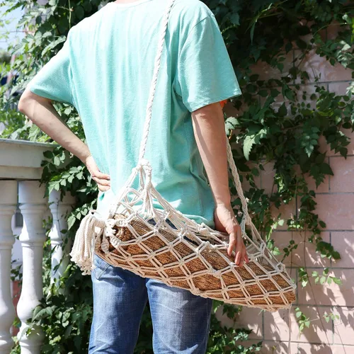 Vista 4 de Bolsa de transporte para esterilla de yoga de macramé, adecuada para la mayoría