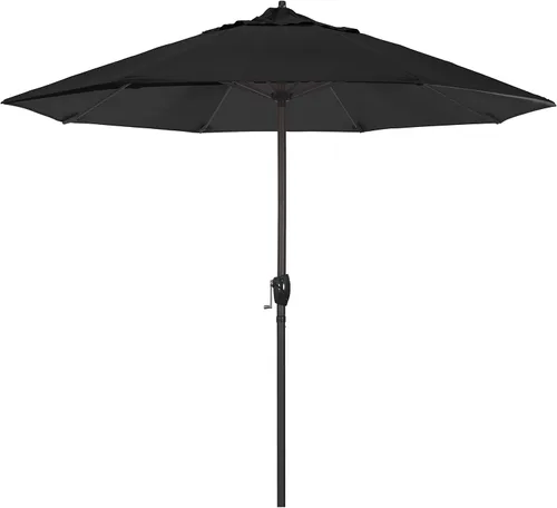 Vista 18 de California Umbrella Sombrilla redonda de aluminio de 9 pies para terraza, piscina o patio, manivela elevadora, inclinación automática, poste