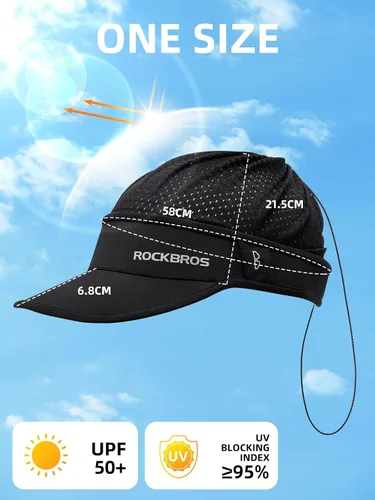 Vista 6 de ROCKBROS Gorra de ciclismo para hombres y mujeres, con visera elástica, para correr, con ala suave, secado rápido, no estructurada