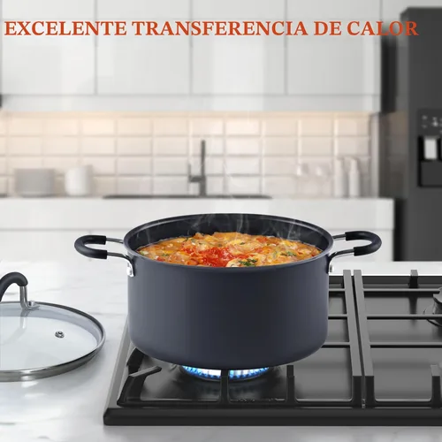 Vista 3 de Cook N Home Olla antiadherente de 10 cuartos de galón con tapa, utensilios