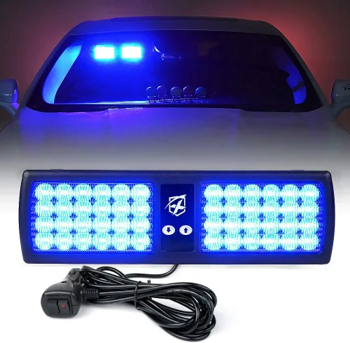 Vista 14 de Xprite - Luces estroboscópicas Amber de 48 LED para visor, luces interiores de parabrisas y protector solar, luces de advertencia de peligro