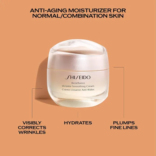 Vista 5 de Shiseido Benefiance Crema suavizante antiarrugas – 1.7 fl oz – Hidratante antienvejecimiento para pieles normales y mixtas – Corrige visiblemente