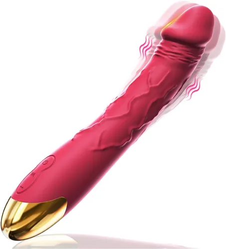 Vista 10 de Vibrador realista de 7.6 pulgadas para mujeres, 10 potentes modos de vibración para estimulación del clítoris y punto G, juguetes sexuales