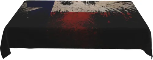 Vista 4 de Auda Mantel rectangular con símbolo de la bandera del estado de Texas, resistente a la decoloración, mantel para decoración de mesa de boda