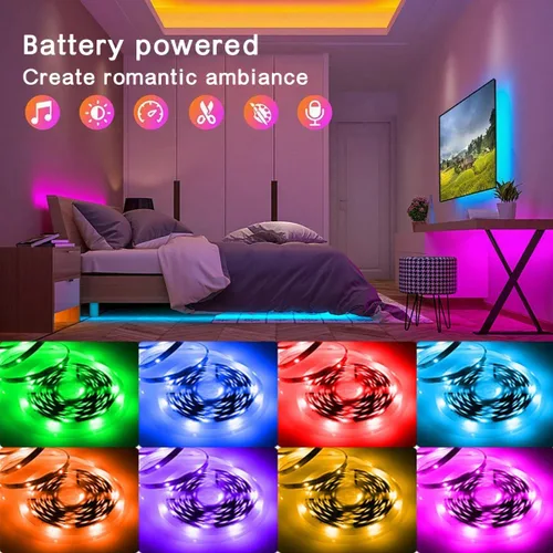 Vista 9 de KIKO Tira de luces LED alimentadas por batería de 2 x 16.4 pies (32.8 pies)