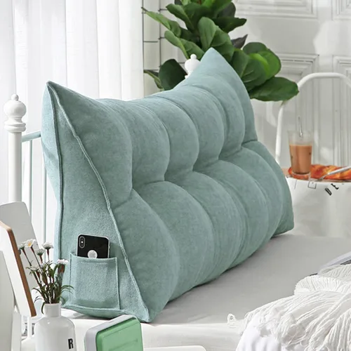 Vista 9 de Almohada triangular para cabecero, almohada de cuña grande lavable para el cuerpo, soporte de posicionamiento del respaldo, almohadas de lectura