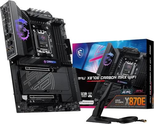 Vista 8 de MSI MEG X870E GODLIKE, E-ATX - Compatible con procesadores AMD Ryzen 9000/8000/7000, AM5 - Dynamic Dashboard III, EZ Slide M.2, 110A SPS, memoria