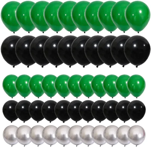 Vista 10 de Juego de globos de confeti azul rey, negro y plateado, arco de globos de confeti azul, negro y plateado para decoración de cumpleaños de bebé jefe
