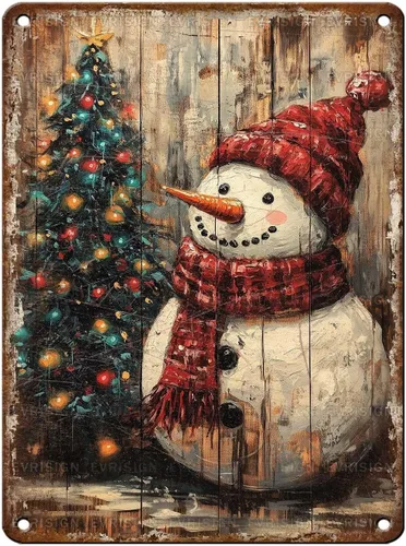 Vista 10 de Letrero de metal con texto en inglés "Just a Girl Who Loves Christmas", póster de hojalata para árbol de Navidad, decoración conmovedora de pared