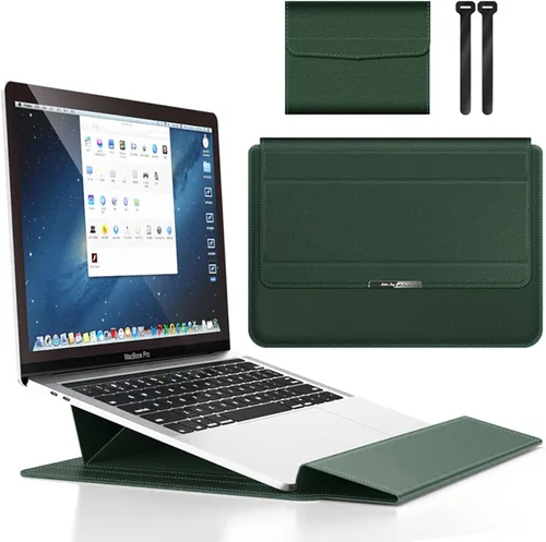 Vista 14 de 13 14 Inch Laptop Sleeve Case Waterproof Leather Case with Adjustable Stand Compatible with MacBook Air/Pro 13-13.3 inch / 2021 Mac MacBook 14inch