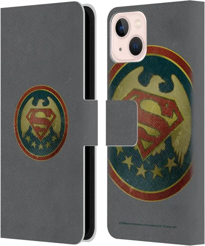 Vista 110 de Head Case Designs Funda de piel con licencia oficial de Superman DC Comics con logotipos negros y rojos compatible con Apple iPhone 11