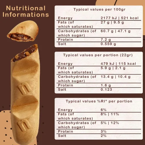 Vista 2 de Kozy Home Nutella B-Ready - Paquete de 2 – sabor Nutella con barras de oblea crujientes rellenas de Nutella untada y patatas fritas de trigo