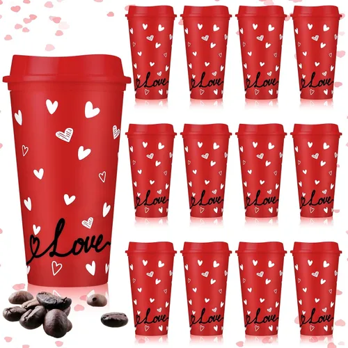 Vista 10 de Bokon 12 piezas de tazas de plástico transparente reutilizables de Navidad a granel, 16 oz, tazas de árbol de Navidad de estilo bohemio, tazas