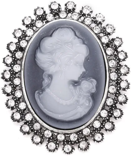 Vista 9 de LUREME Vintage Elegante Dama Victoriana Belleza Cameo con Broche de Cristal Pin (br000017)