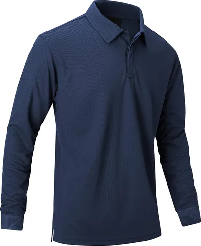 Vista 2 de Camisas polo de golf para hombre manga larga manga corta dos tonos camisa militar de golf polo táctico deportes y tenis
