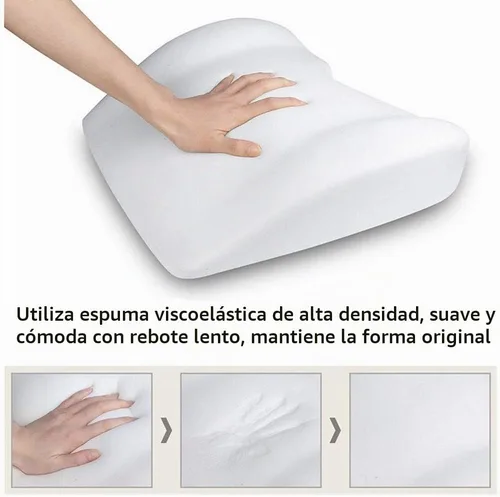 Vista 4 de Soporte lumbar y almohada cervical para silla de oficina y asiento de automóvil, cojín de espuma viscoelástica suave con correa ajustable, diseño