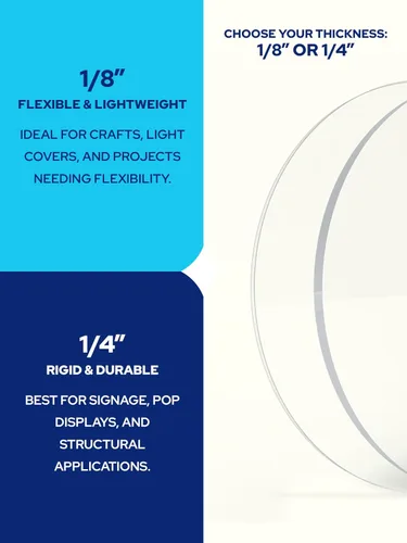 Vista 7 de Disco de acrílico transparente KastLite Círculo de plexiglás con grosor y diámetro personalizados Selección: 1/4" de grosor con diámetro