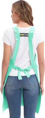 Vista 5 de Nanxson Delantal impermeable de TPU con bolsillo, delantales de trabajo ligeros para niñas, estilo H para lavar platos, aseo de mascotas, jardinería