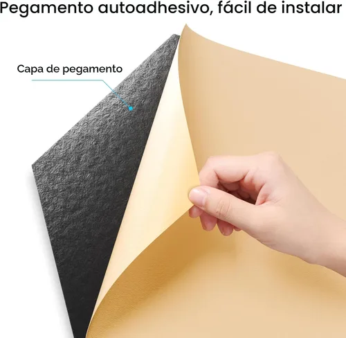 Vista 3 de Paquete de 12 paneles acústicos autoadhesivos de 12 x 10 x 0.4 pulgadas, paneles de espuma a prueba de sonido para paredes con alta densidad, diseño