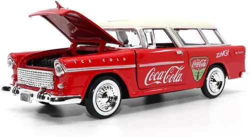 Vista 3 de Motor city classics Coca-Cola 1955 Chevy Nomad 1:24 Modelo a Escala Diecast Collectible 424057