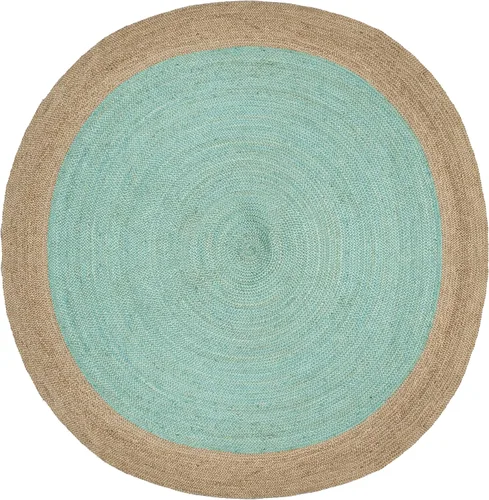 Vista 17 de SAFAVIEH Natural Fiber Collection - Alfombra ovalada, 2 pies 6 pulgadas x 4 pies, ovalada, azul aguamarina y marrón natural, yute hecho a mano